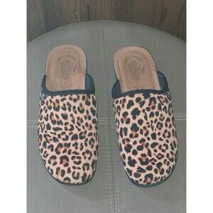 Fly Flot  Slip On Clogs Beige Leopard Euro Size 40 (US 9/9.5) Made in Italy